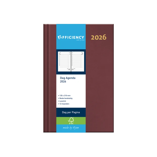Agenda 2027 Ryam Efficiency Baladek 1dag/1pagina bordeaux