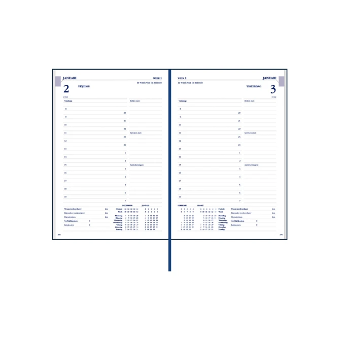 Agenda 2027 Ryam Twenty-four Mundior 1dag/1pagina blauw