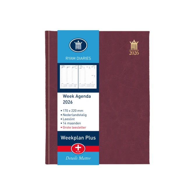 Agenda 2027 Ryam Weekplan Plus Mundior groot letter 7dagen/2pagina's assorti
