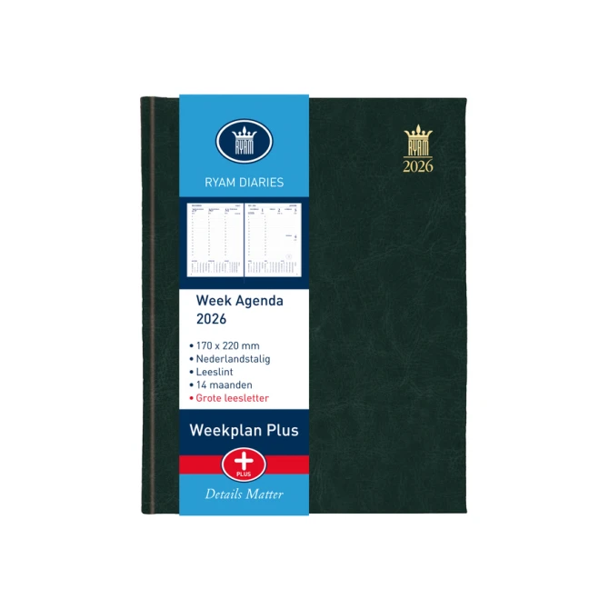 Agenda 2027 Ryam Weekplan Plus Mundior groot letter 7dagen/2pagina's assorti