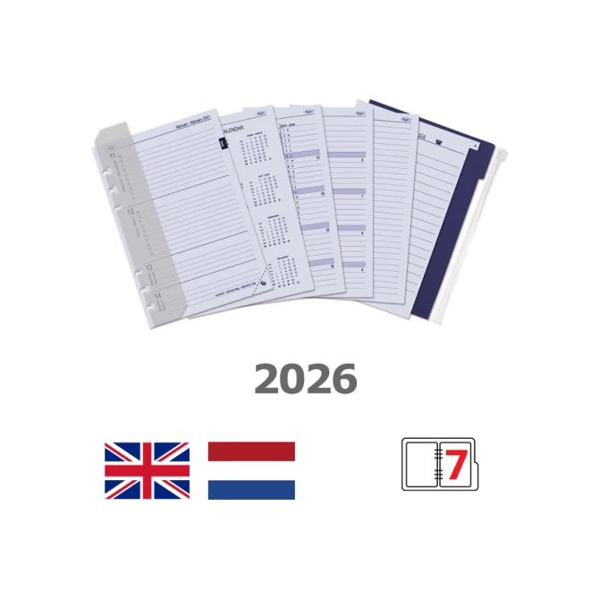 Agendavulling 2027 Kalpa A5 jaardoos 7dagen/2pagina's