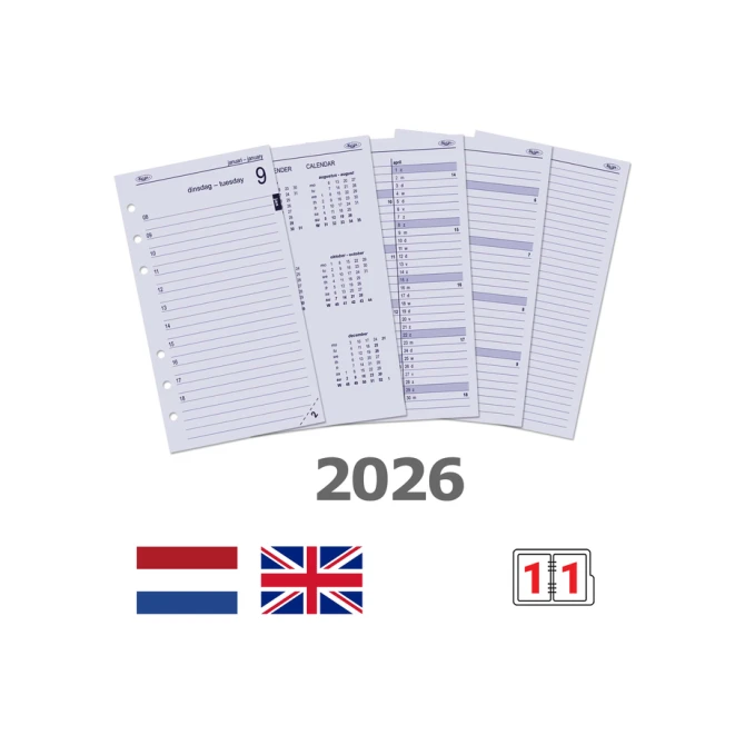 Agendavulling 2027 Kalpa Personal 1dag/1pagina