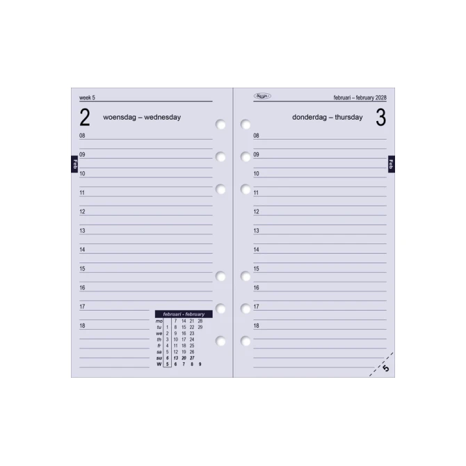 Agendavulling 2027 Kalpa Personal 1dag/1pagina