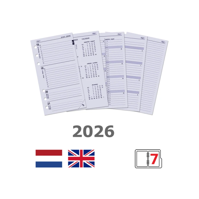 Agendavulling 2027 Kalpa Personal 7dagen/2pagina's