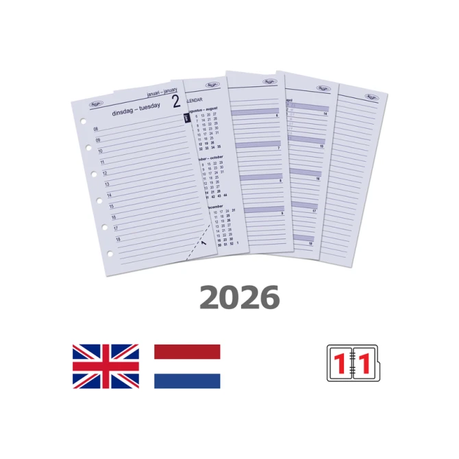 Agendavulling 2027 Kalpa Pocket 1dag/1pagina