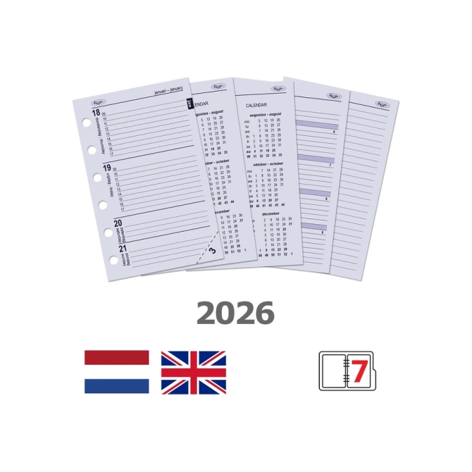Agendavulling 2027 Kalpa Pocket 7dagen/2pagina's