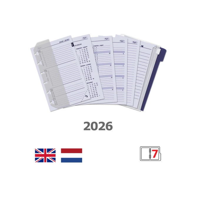 Agendavulling 2027 Kalpa Pocket jaardoos 7dagen/2pagina'