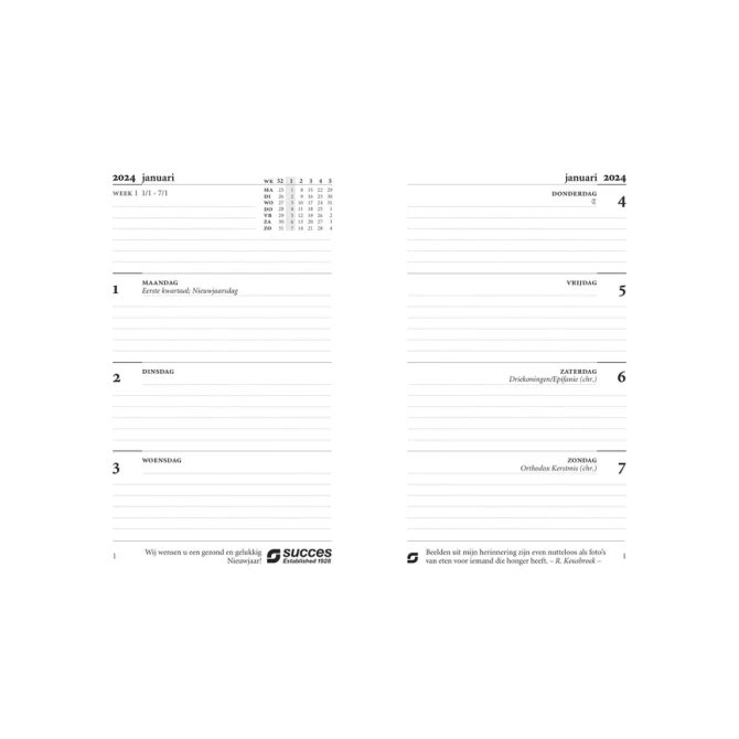 Agendavulling 2027 Succes Mini 7dagen/2pagina's