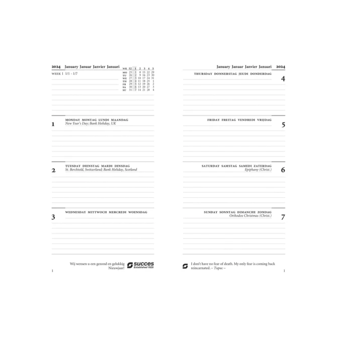 Agendavulling 2027 Succes Standard 7dagen/2pagina's