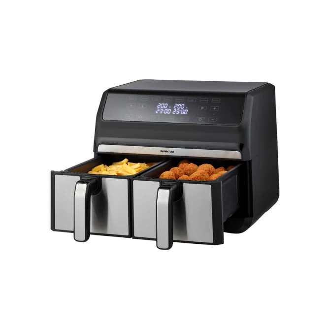 Airfryer Inventum 2 x 4 liter 1700 watt zwart/rvs