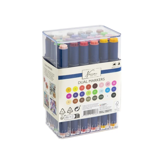 Alcoholmarkers Nassau Arts duopunt set à 24 kleuren