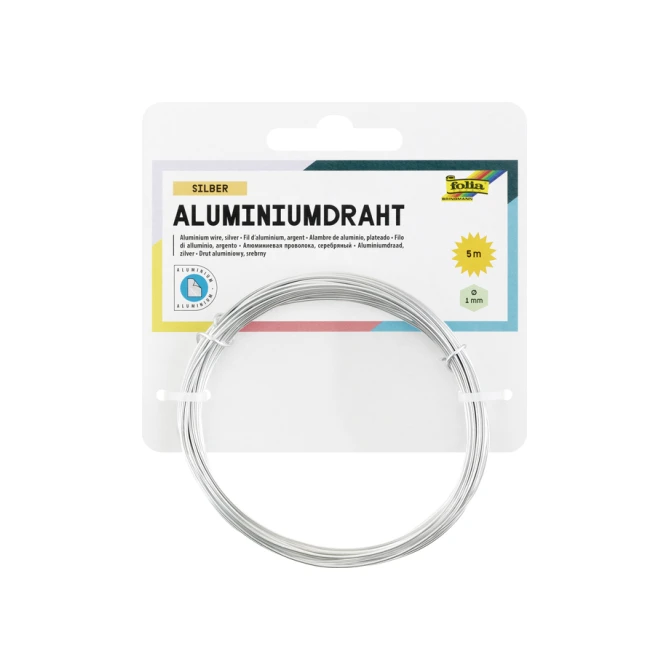 Aluminiumdraad Folia 1mmx5m zilver