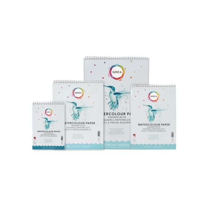 Aquarelblok Qrea 24x32 20 vel 200gr spiraal