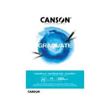 Aquarelpapier Canson Graduate Watercolour 20vel 250gr A5 natuurlijk wit