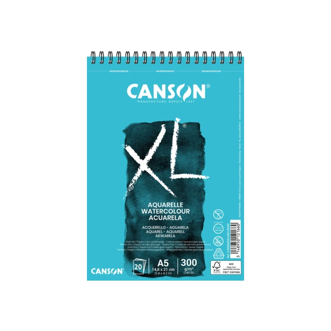 Aquarelpapier Canson XL 20vel 300gr A5 wit