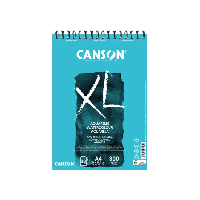 Aquarelpapier Canson XL 30vel 300gr A4 wit