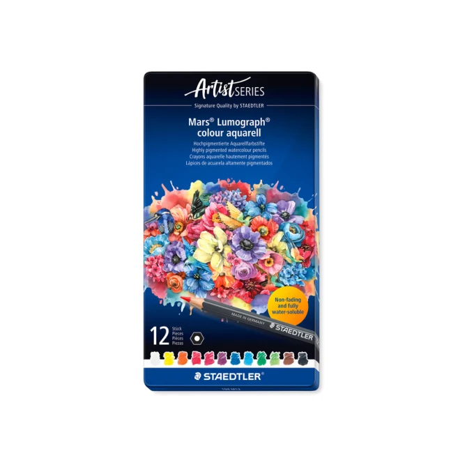 Aquarelpotlood Staedtler Mars Lumograph set à 12 kleuren