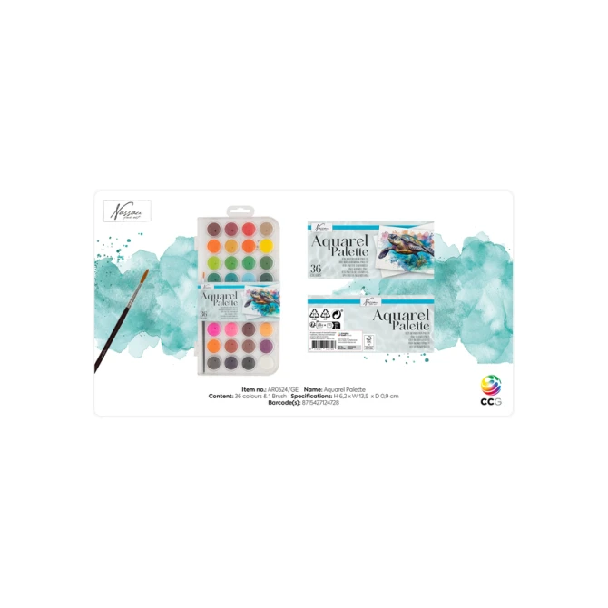 Aquarelverf Nassau fine art doos à 36 napjes