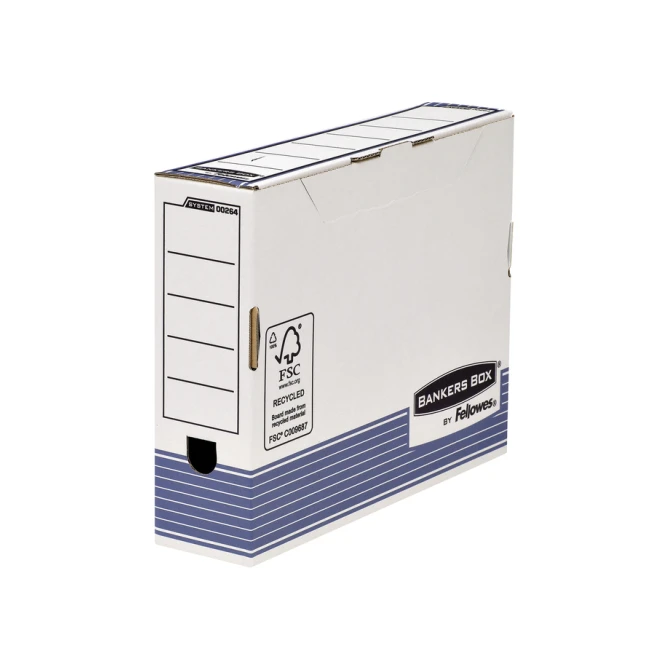 Archiefdoos Bankers Box System A4 80mm wit blauw