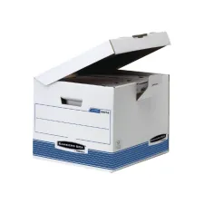 Archiefdoos Bankers Box System flip top kubus wit blauw
