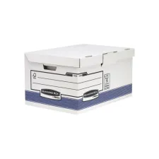 Archiefdoos Bankers Box System fold flip top maxi wit blauw