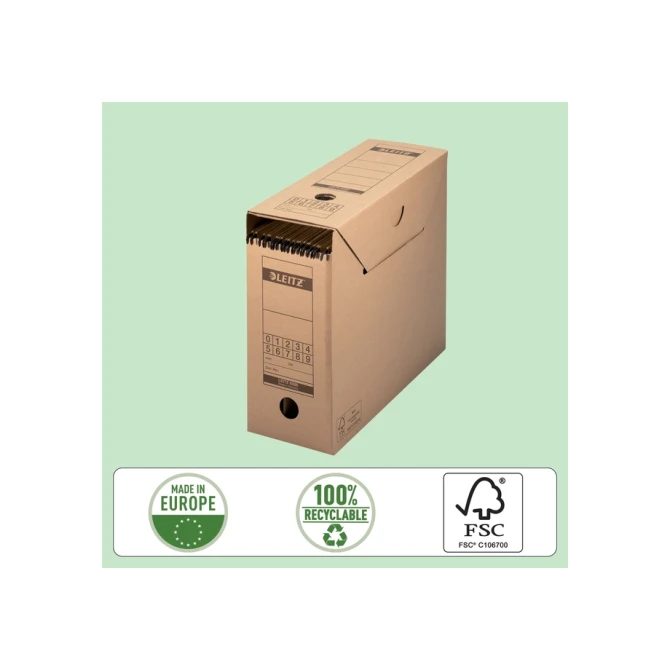 Archiefdoos met deksel Leitz Premium 120x275x325mm natuurbruin