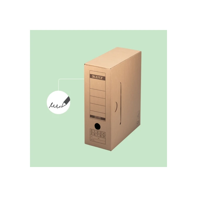 Archiefdoos met deksel Leitz Premium 120x275x325mm natuurbruin