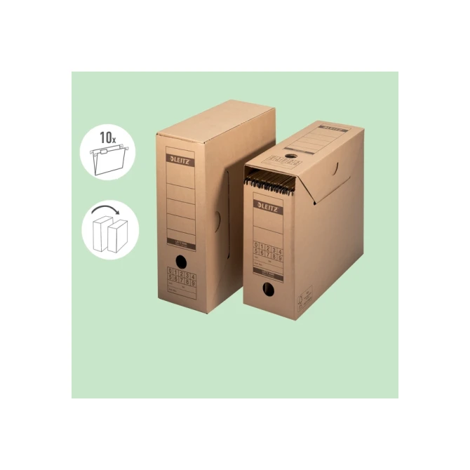 Archiefdoos met deksel Leitz Premium 120x275x325mm natuurbruin