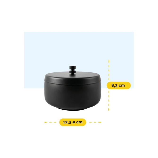 Asbak BRASQ tafelmodel 1 liter met deksel AT700 zwart