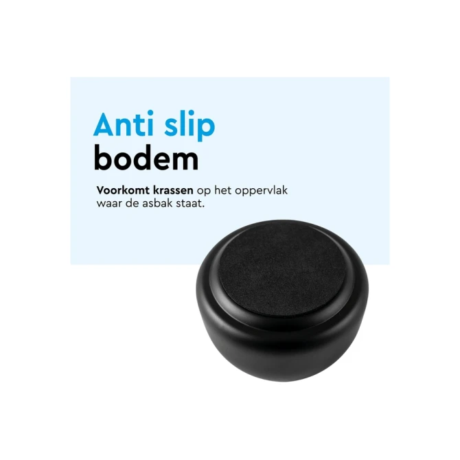 Asbak BRASQ tafelmodel 1 liter met deksel AT700 zwart