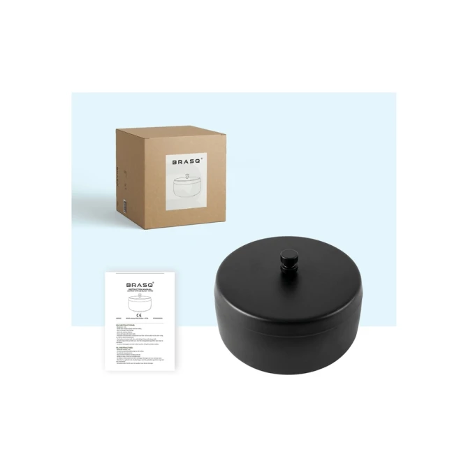 Asbak BRASQ tafelmodel 1 liter met deksel AT700 zwart