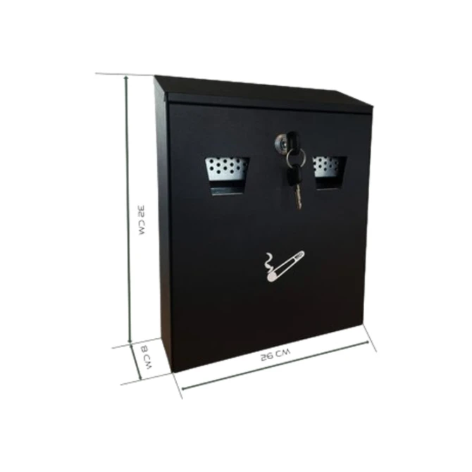 Asbak BRASQ wand 32x26cm zwart