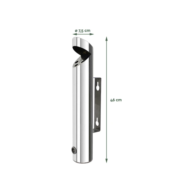 Asbak BRASQ wand AT200 RVS