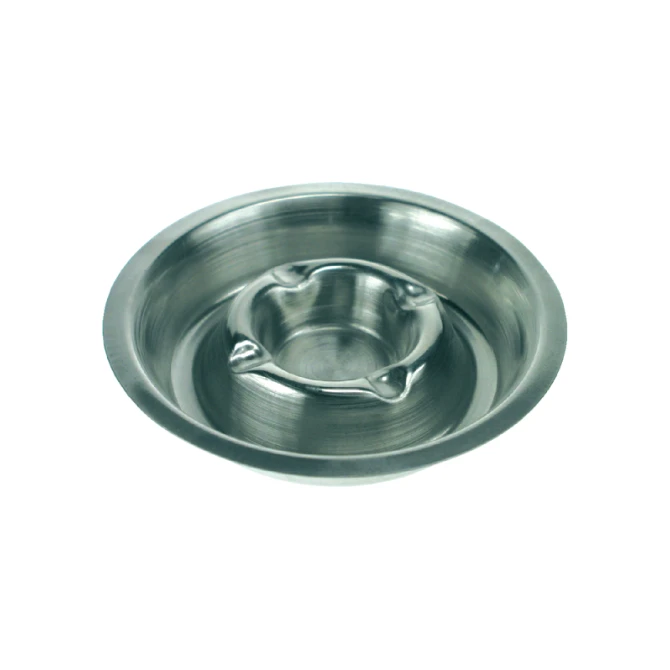Asbak metaal verchroomd 170mm RVS stapelbaar