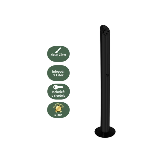 Asbak staand BRASQ AT300 RVS zwart