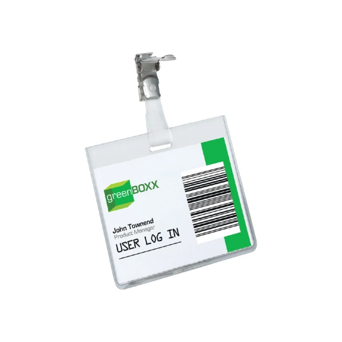 Badge Durable 8003 met clip liggend gesloten 60x90mm