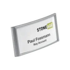 Badge Durable 8540 classic met magneet 30x65mm zilvergrijs Badge Durable 8540 classic met magneet 30x65mm zilvergrijs