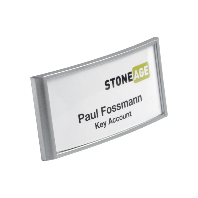 Badge Durable 8540 classic met magneet 30x65mm zilvergrijs