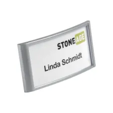 Badge Durable 8542 classic met magneet 34x74mm zilvergrijs Badge Durable 8542 classic met magneet 34x74mm zilvergrijs