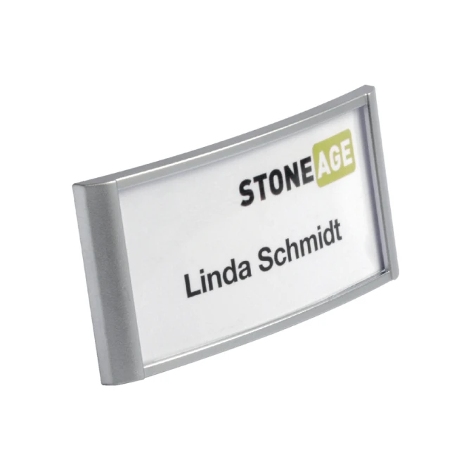 Badge Durable 8542 classic met magneet 34x74mm zilvergrijs