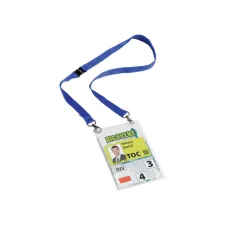 Badge Durable voor evenementen A6 met koord blauw 10 stuks Badge Durable voor evenementen A6 met koord blauw 10 stuks