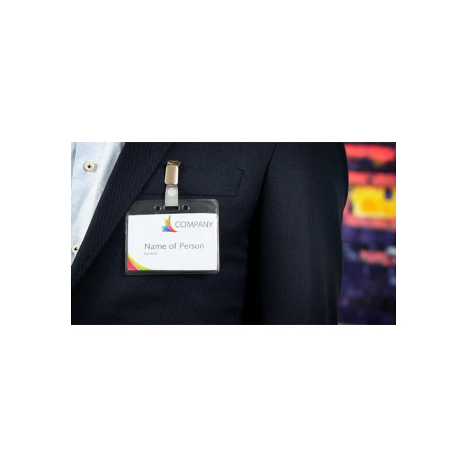 Badge Europel met strip en clip 90x60mm