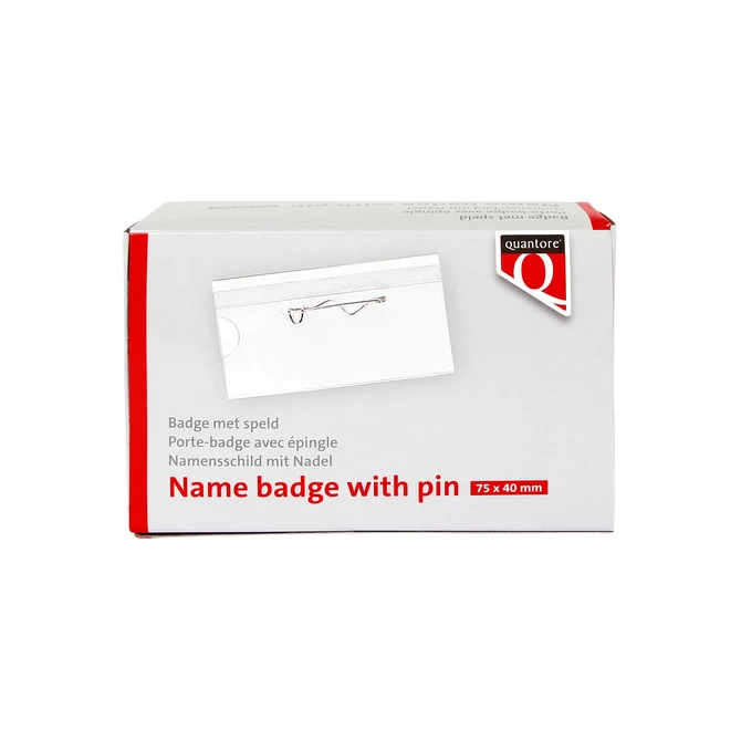 Badge Quantore met speld 40x75mm