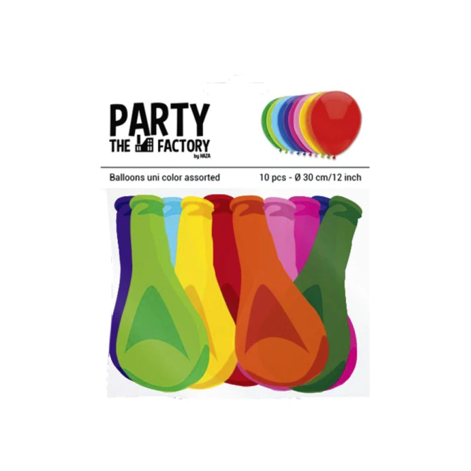 Ballon Haza uni 30cm 10 stuks assorti