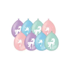Ballonen Unicorn 30 cm 8 stuks pastel