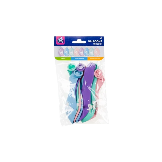 Ballonen Unicorn 30 cm 8 stuks pastel