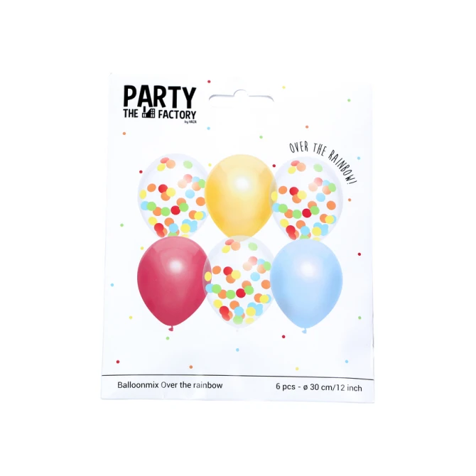 Ballonnen Haza Over The Rainbow 30cm 6 stuks assorti