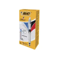 Balpen Bic 3kleuren met vulpotlood HB 0.7mm medium wit