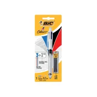 Balpen Bic 3kleuren met vulpotlood HB 0.7mm medium wit blister à 1st