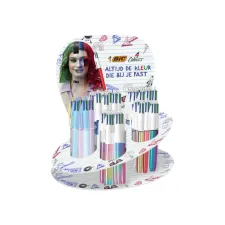 Balpen Bic 4kleuren medium assorti display à 60 stuks